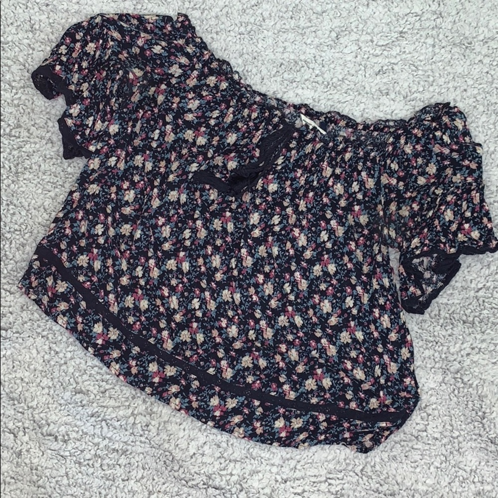 Off the shoulder, floral top